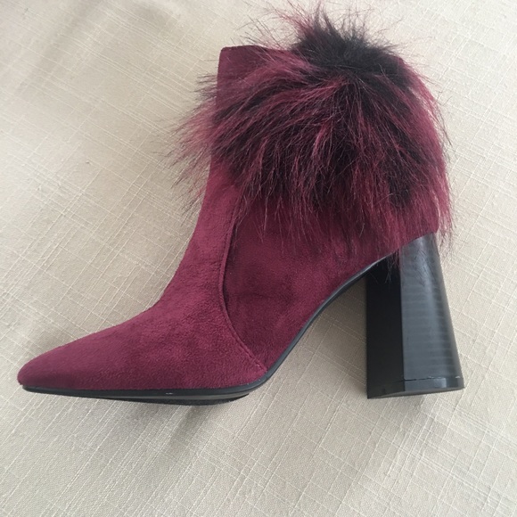 Burgundy suede finish boots with oompoSize 7.5 - Picture 1 of 4